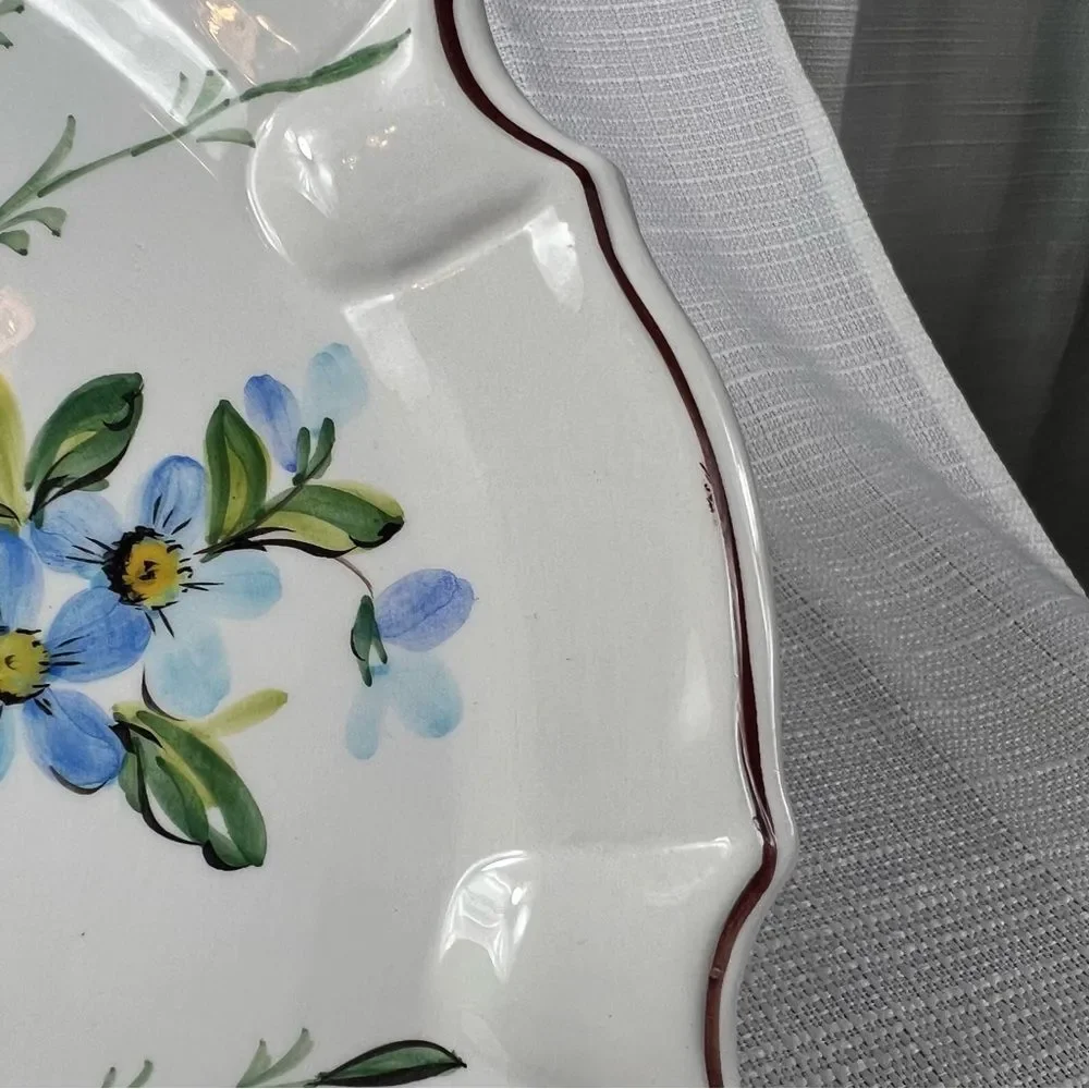 Vintage Antonio Zen Scultore Nove Italian Hand painted Cake Platter Pedestal